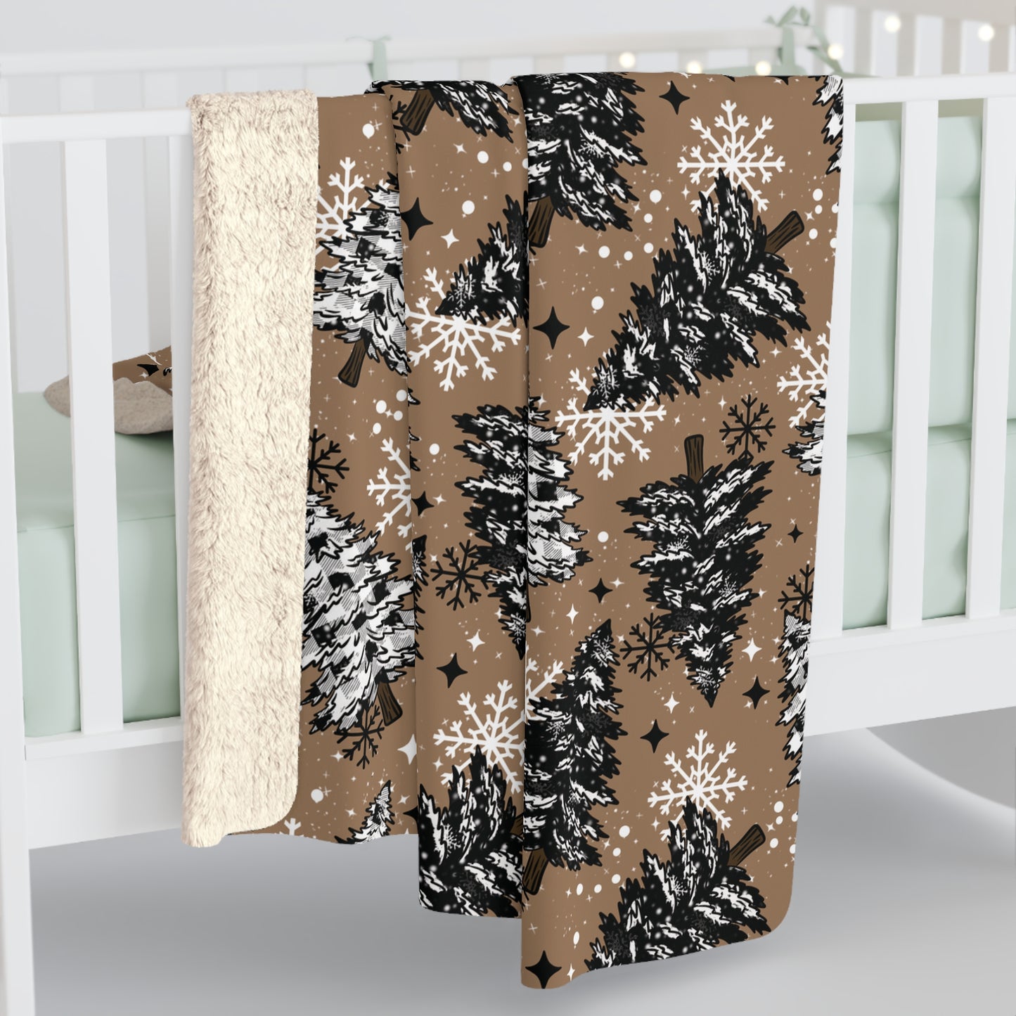 Plaid Trees Sherpa Fleece Blanket