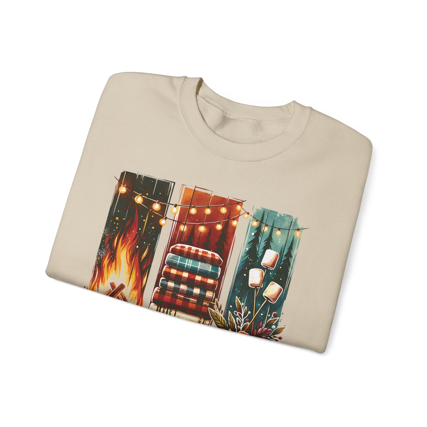 Cozy Bonfires & Blankets Sweatshirt, Fall Fashion, Campfire Outfit, Gift for Her, Autumn Apparel, Seasonal Wear, Relaxed Fit