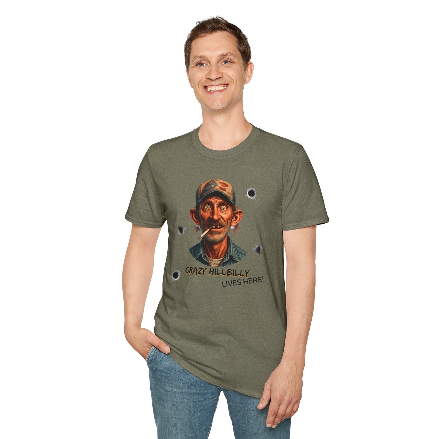 Crazy Hillbilly Lives Here Softstyle T-Shirt