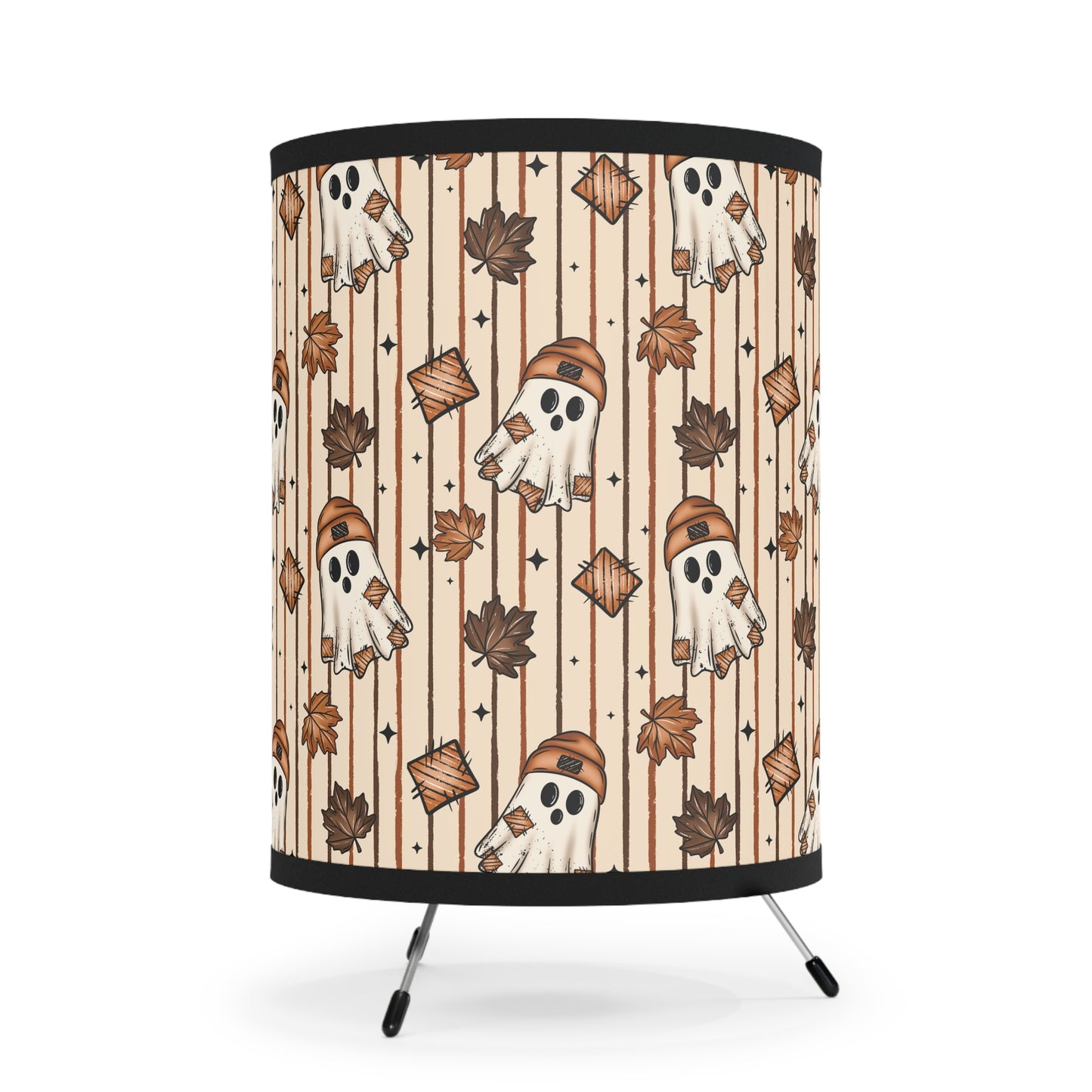 Fall Vibes Ghost Tripod Lamp, Bohemian Decor, Home Lighting, Unique Table Lamp, Gift for Plant Lovers, Bedroom Accent Light