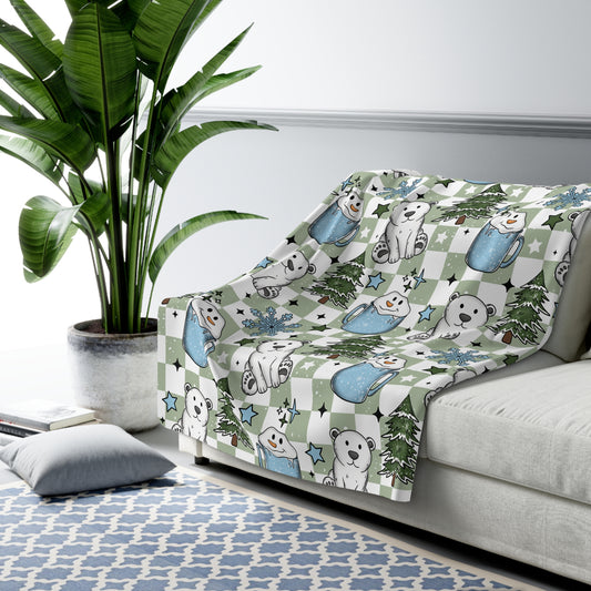 Winter Bear Sherpa Fleece Blanket