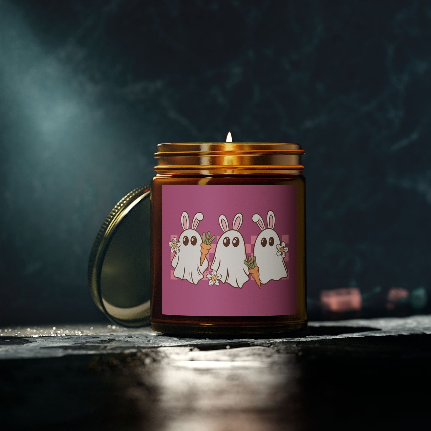 Bunny Ghosts Scented Candle – Coconut Apricot Wax (9oz)