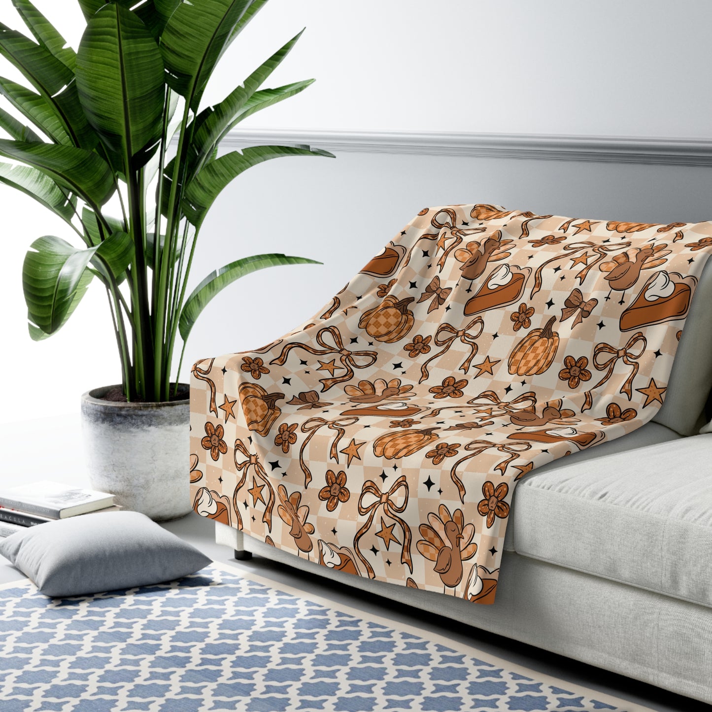 Thanksgiving Sherpa Fleece Blanket