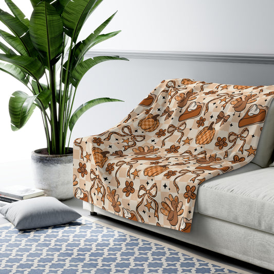 Thanksgiving Sherpa Fleece Blanket