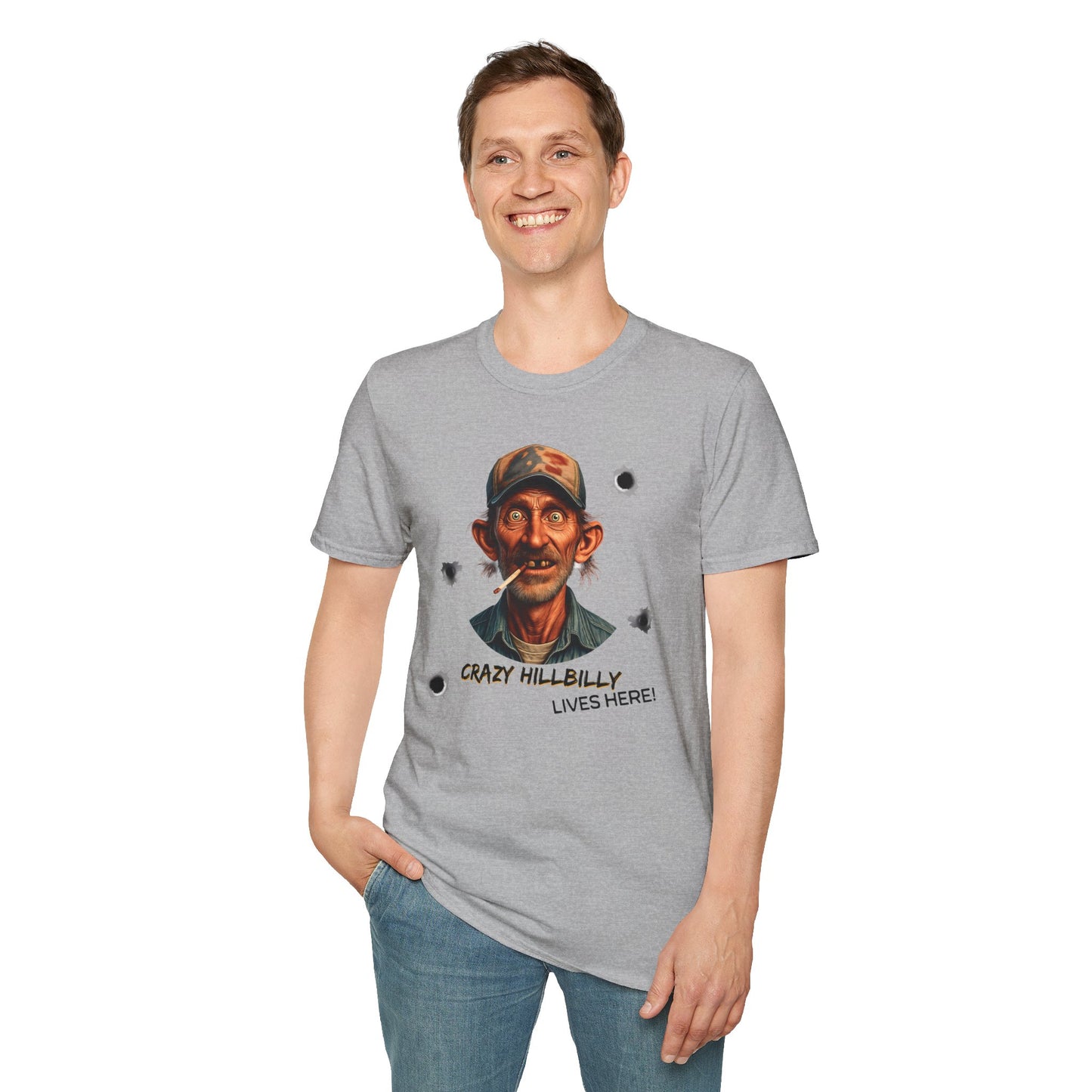Crazy Hillbilly Lives Here Softstyle T-Shirt