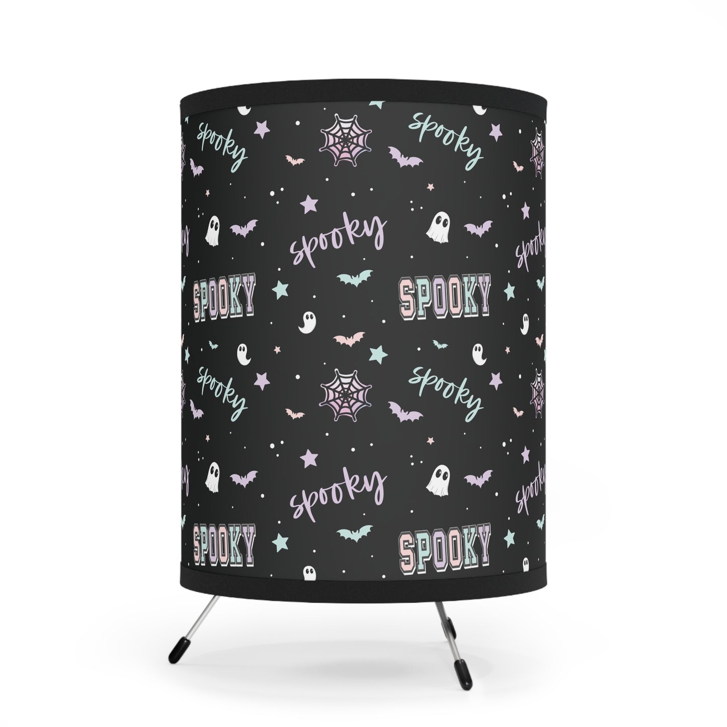 Spooky Vibes Tripod Lamp, Bohemian Decor, Home Lighting, Unique Table Lamp, Gift for Plant Lovers, Bedroom Accent Light
