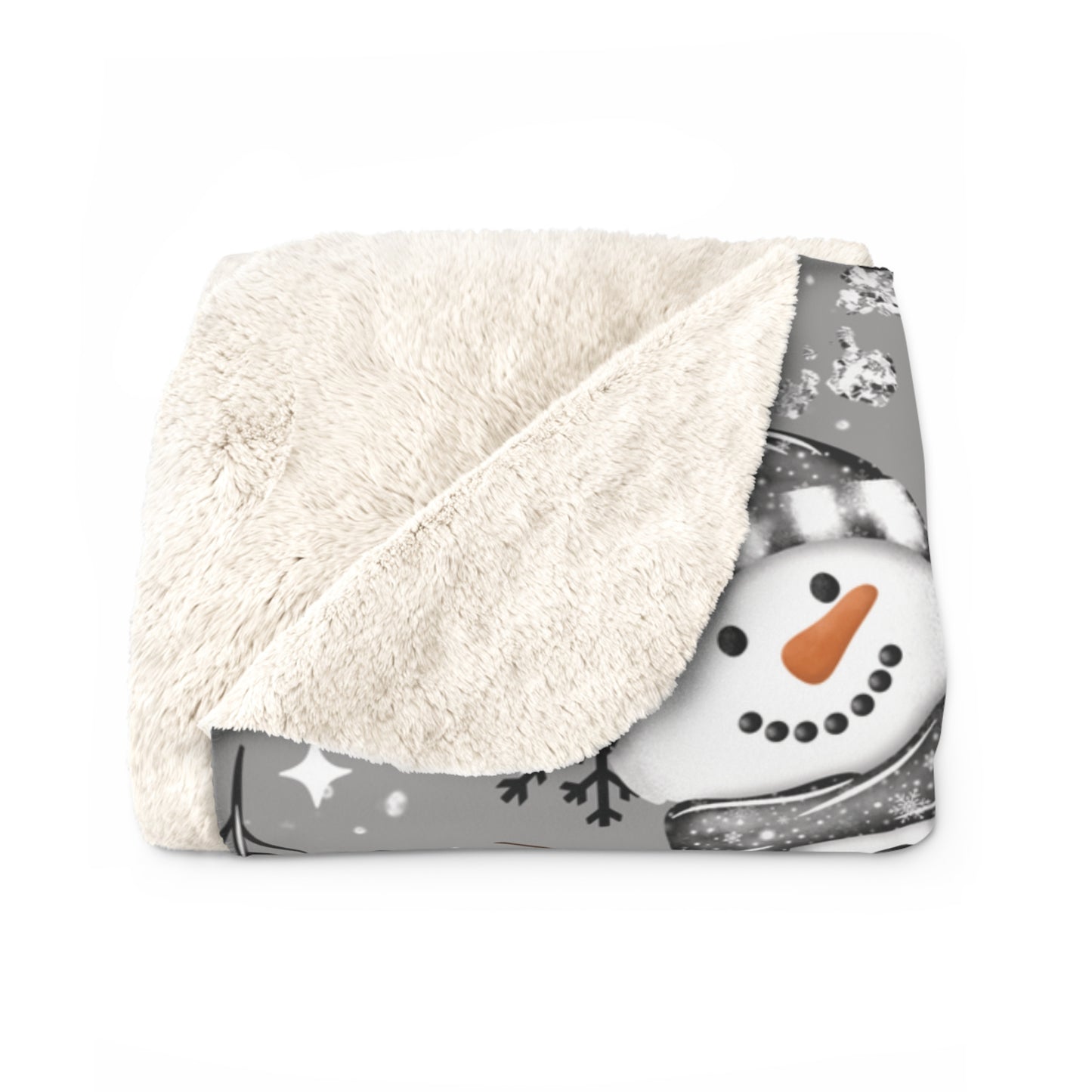 Snowman Sherpa Fleece Blanket