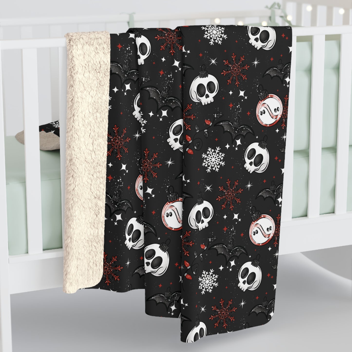 Creepmas Ornaments Sherpa Fleece Blanket