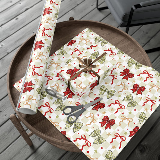 Christmas Bows Gift Wrap Papers
