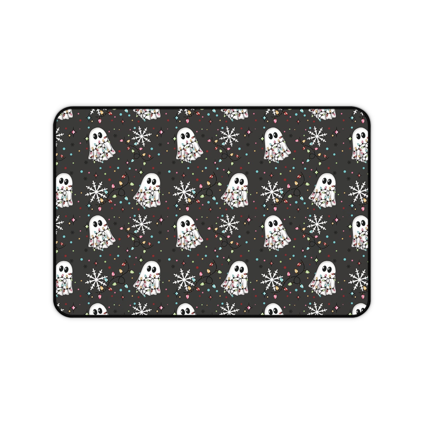 Ghosties and Christmas Lights Desk Mat
