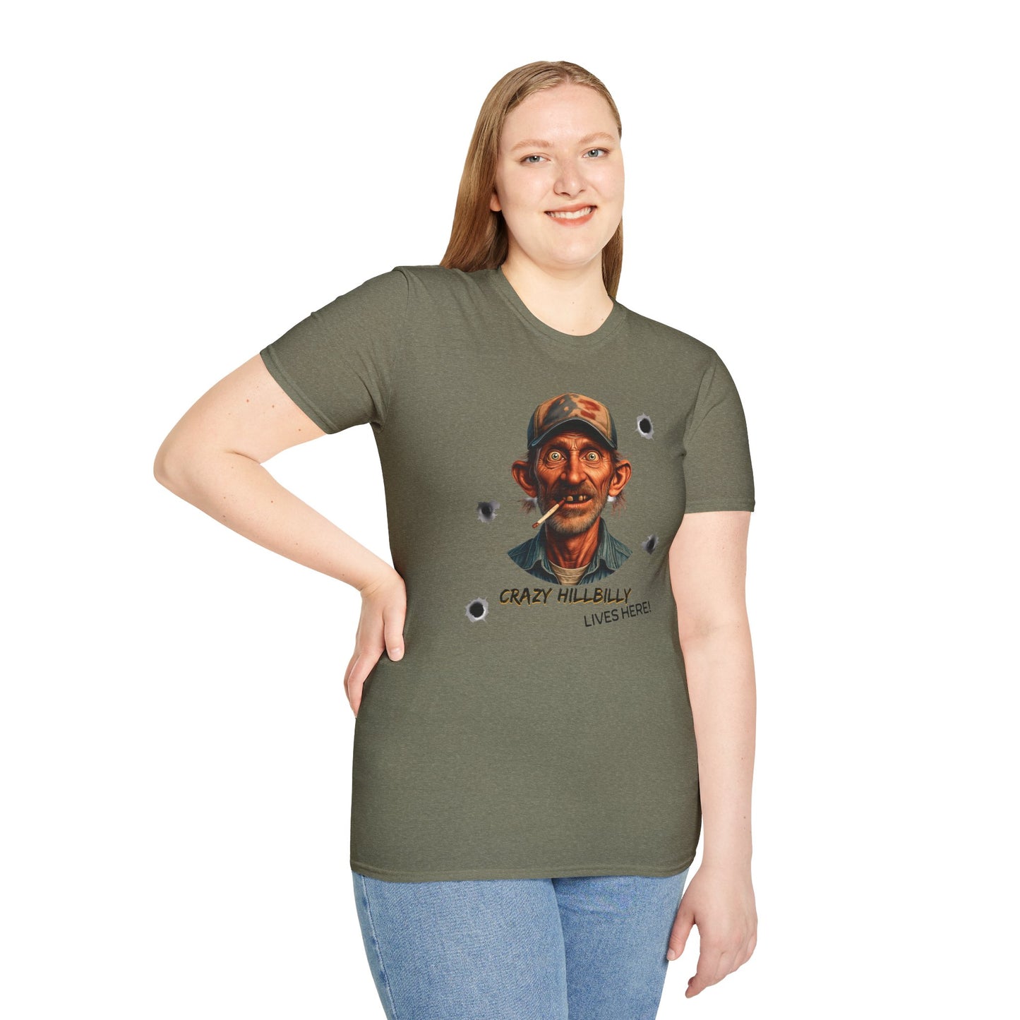 Crazy Hillbilly Lives Here Softstyle T-Shirt