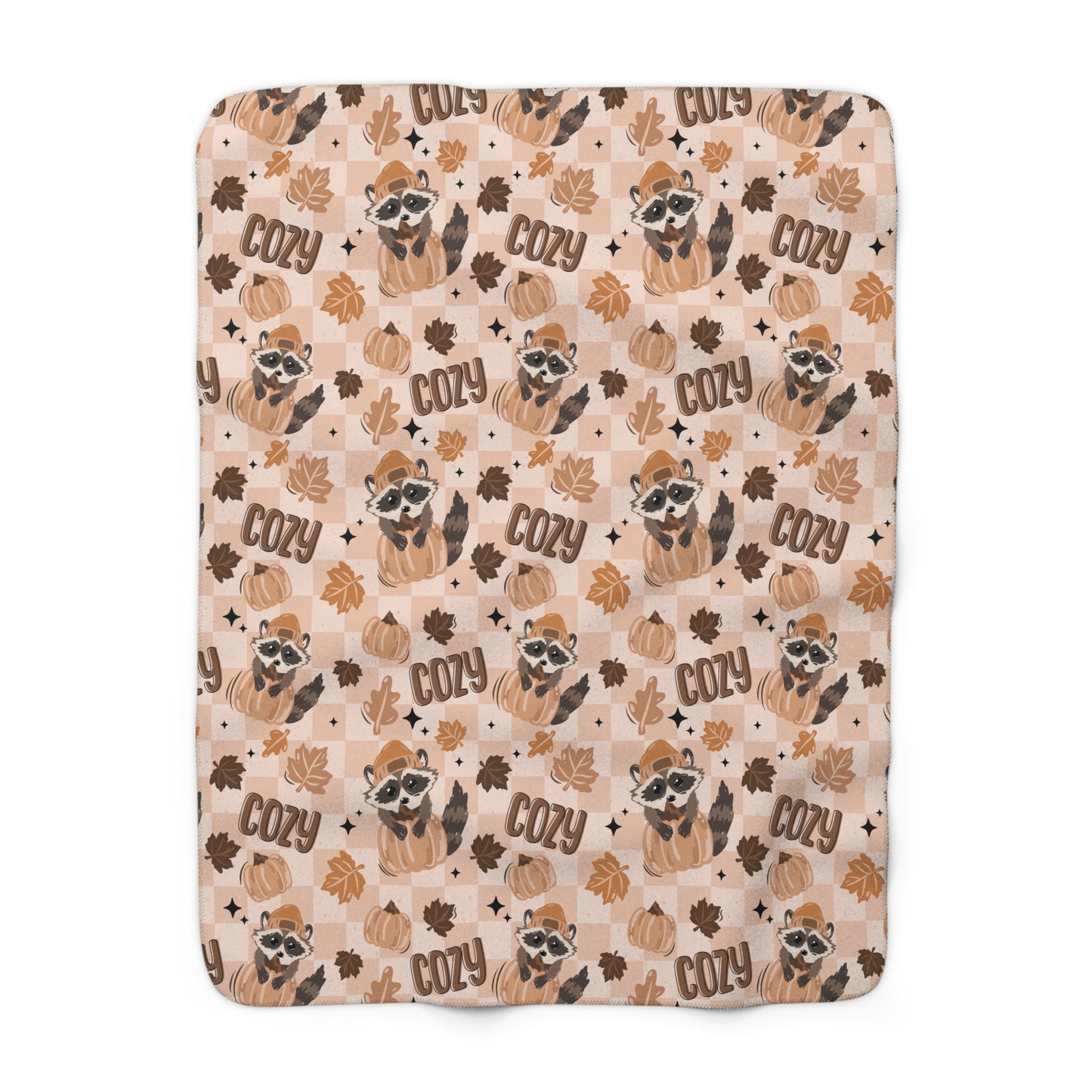 Cozy Raccoon Sherpa Fleece Blanket