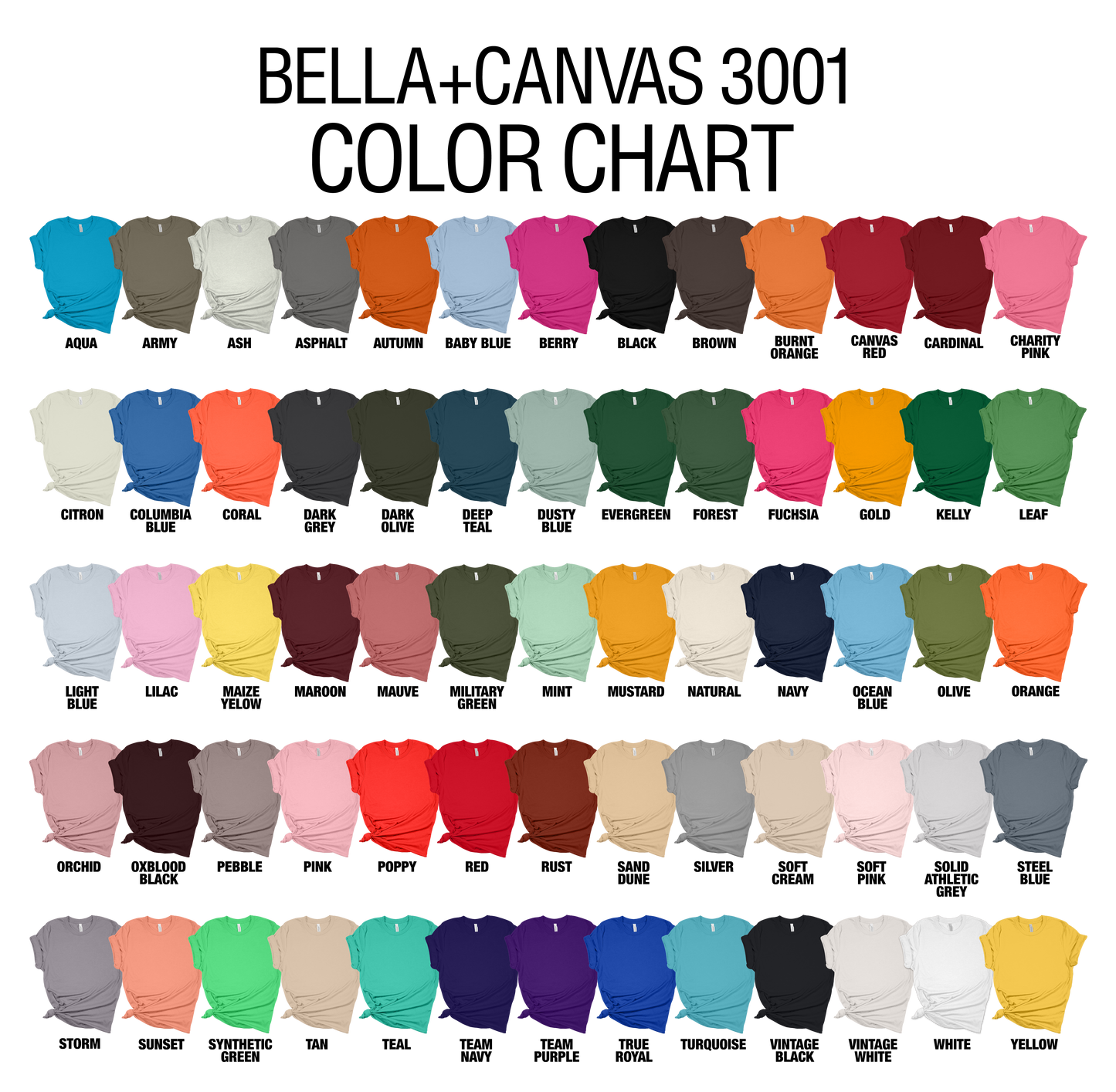 *Bella Canvas tshirt options