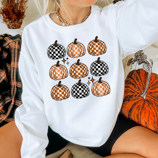 Checkered Pumpkin Grid Design Only