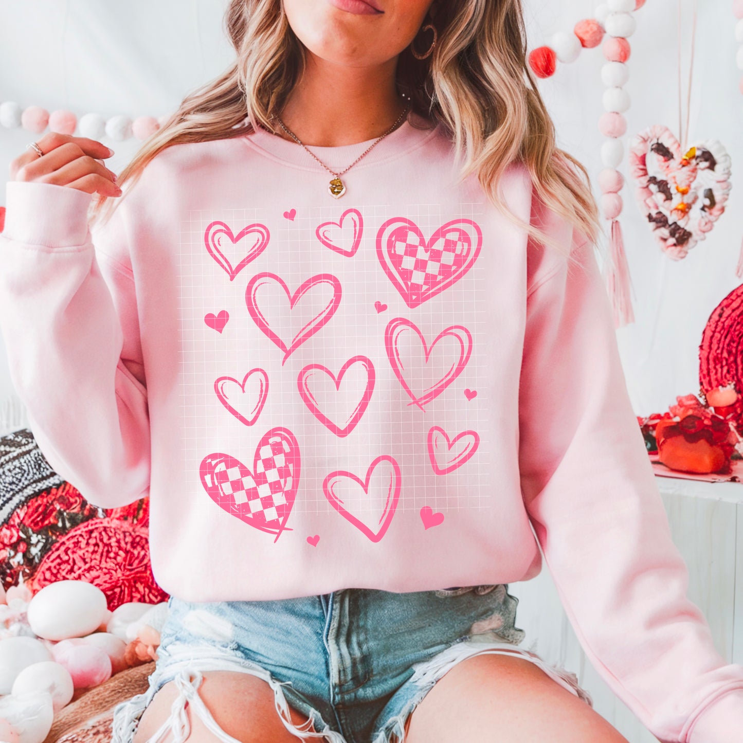 Pink Hearts - Sublimation Only