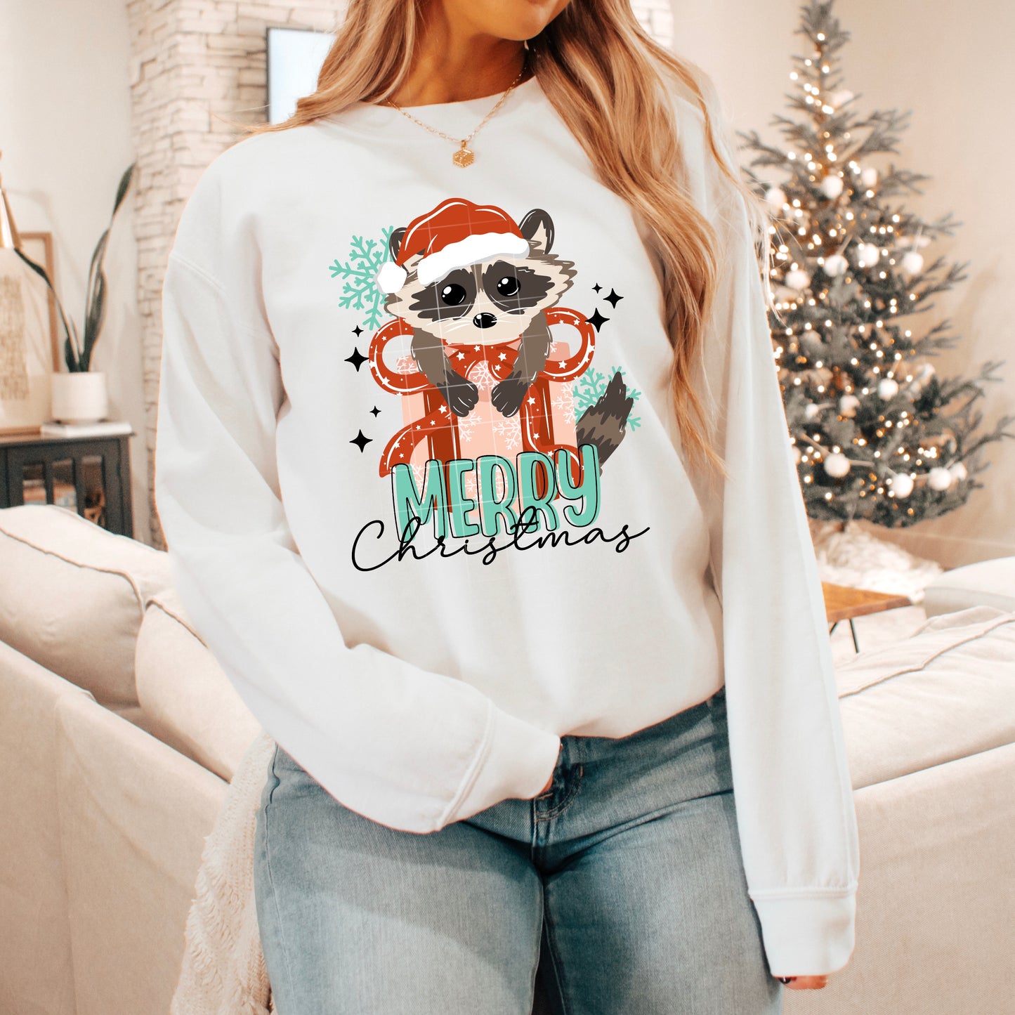 Merry Christmas Raccoon Design Only