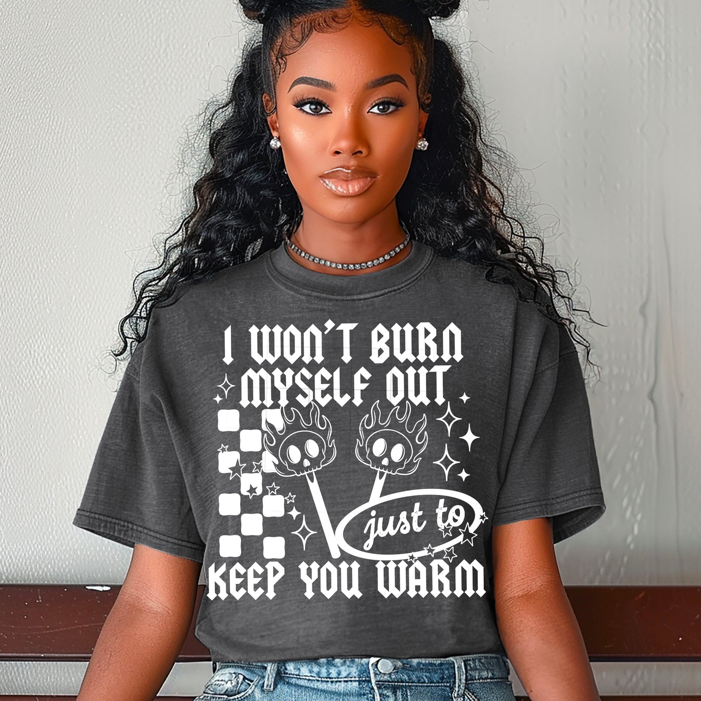 Burn Myself Out Single Color (White) Design Only