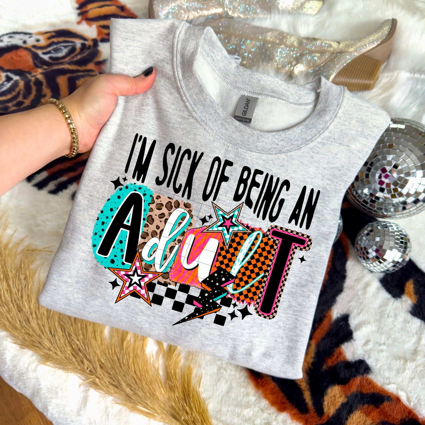 Sick of Being an Adult (Black) - Sublimation Only