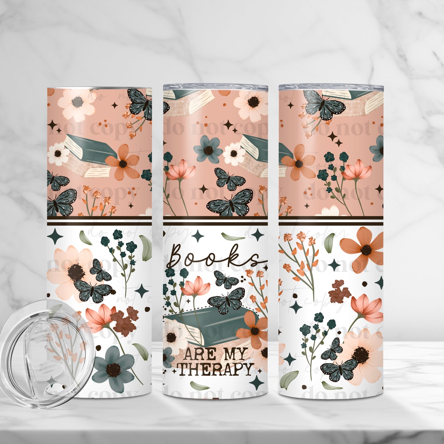 Books Therapy 20oz Tumbler - Sublimation Only