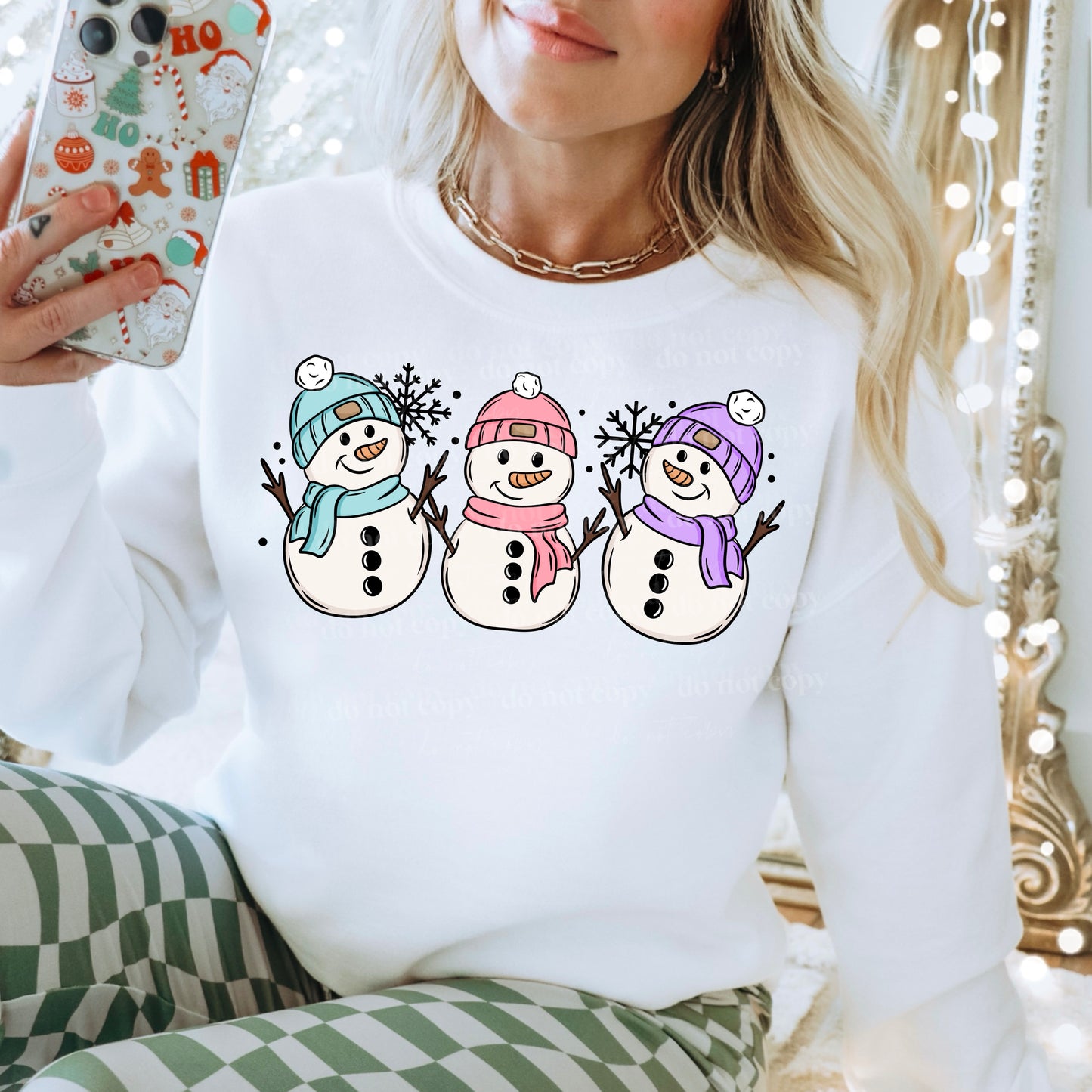 Pastel Snowmen Design Only