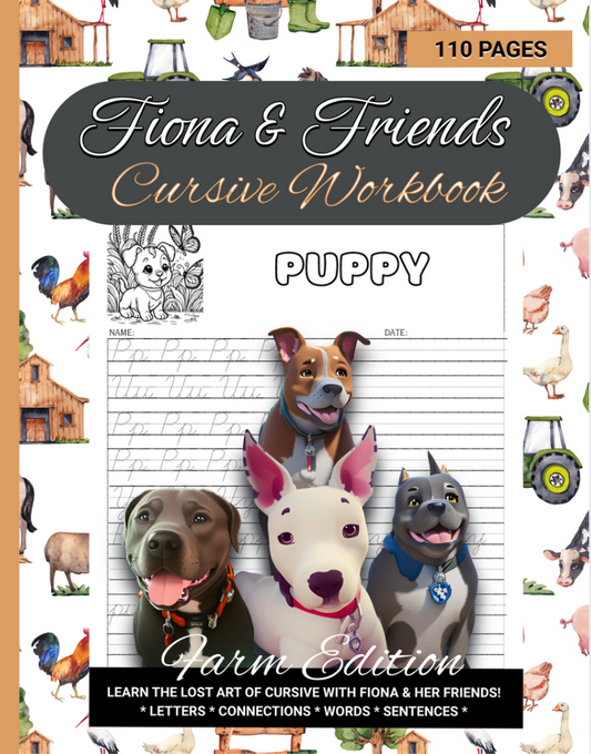 Fiona and Friends Cursive Workbook: Farm Edition - Printable Only