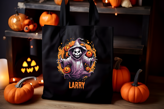 Personalized Ghost Skeleton Halloween Treat Bag