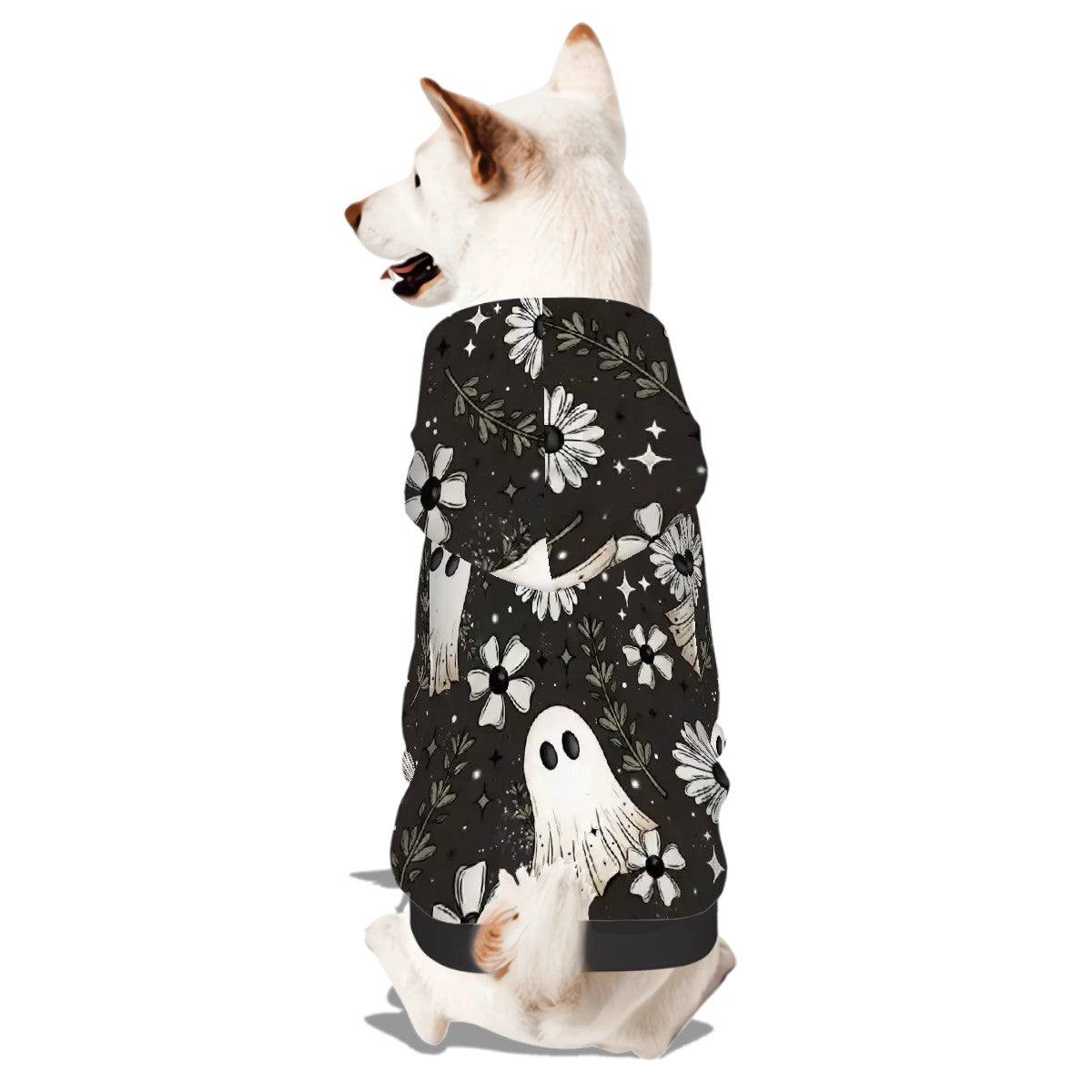 Floral Ghost Small Dog Hoodie - Floral Ghost Women's All Over Print Hoodie (optional)