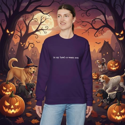In My Howl-O-Ween Era - Unisex Heavy Blend™ Sweatshirt, Casual Wear, Gift for Him/Her, Halloween Fashion, Everyday Comfort, Embroidery