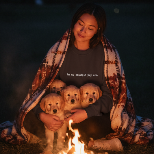 In My Snuggle Pup Era - Unisex Heavy Blend™ Sweatshirt, Casual Wear, Gift for Him/Her, Fall Fashion, Everyday Comfort, Embroidery