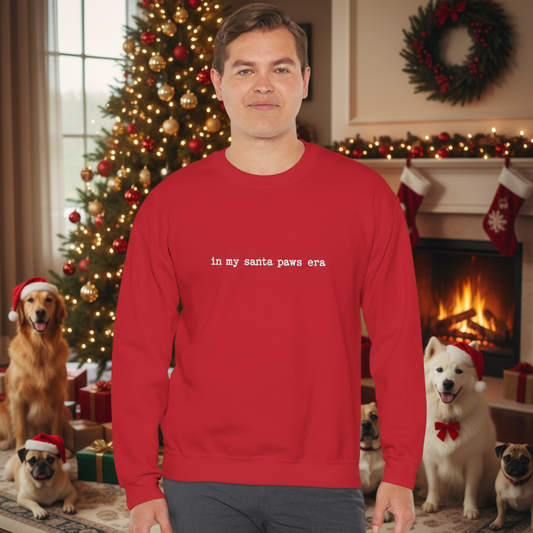In My Santa Paws Era - Unisex Heavy Blend™ Sweatshirt, Casual Wear, Gift for Him/Her, Christmas Fashion, Everyday Comfort, Embroidery