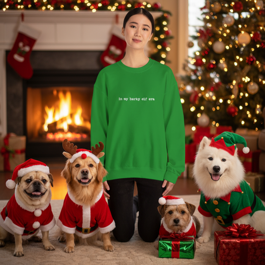 In My Barky Elf Era - Unisex Heavy Blend™ Sweatshirt, Casual Wear, Gift for Him/Her, Christmas Fashion, Everyday Comfort, Embroidery